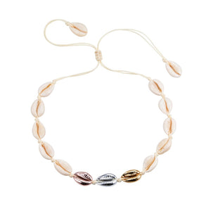 New Boho Shells Neckalce Women Summer Beach Conch Shell Choker Black White Rope Collar Chain Natural Seashell Necklaces Jewelry