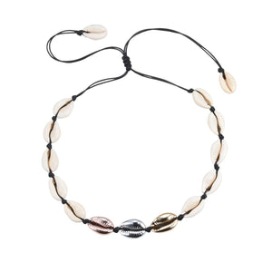 New Boho Shells Neckalce Women Summer Beach Conch Shell Choker Black White Rope Collar Chain Natural Seashell Necklaces Jewelry