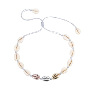 New Boho Shells Neckalce Women Summer Beach Conch Shell Choker Black White Rope Collar Chain Natural Seashell Necklaces Jewelry