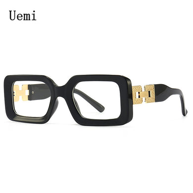 Brand Anti Blue Light Rectangle Glasses Frames Oversized Chain Men Women Clear Computer Eyeglasses