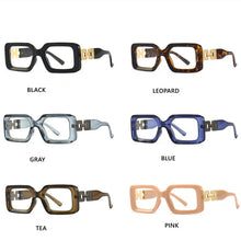 Load image into Gallery viewer, Brand Anti Blue Light Rectangle Glasses Frames Oversized Chain Men Women Clear Computer Eyeglasses
