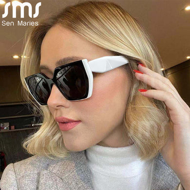 Brand Design  Square Sunglasses Men Women Oversized Sun Glasses Shades Tea Eyeglasses UV400 Vintage Eyewear