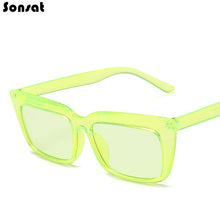 Carica l&#39;immagine nel visualizzatore di Gallery, Brand Designer Cat Eye Sunglasses Personality Fluorescent Green Simple Frame Sun Glasses  Female Glasses Male UV400