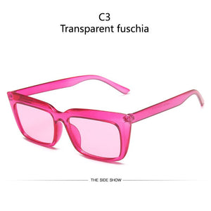 Brand Designer Cat Eye Sunglasses Personality Fluorescent Green Simple Frame Sun Glasses  Female Glasses Male UV400