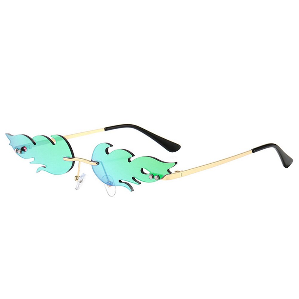 Brand Designer Flame Rimless Gradient Sun Glasses Shades Cutting Lens Ladies Frameless Eyeglasses Retro Sunglasses