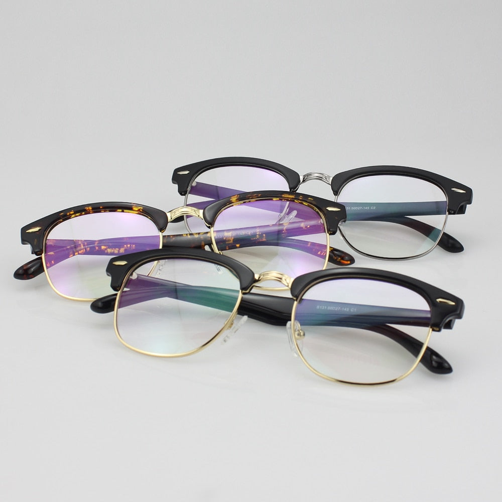 Brand Eyeglasses Frame Men Women Retro Glasses Computer Optical Myopia Eye Glasses Frame  131 (50-27-145)