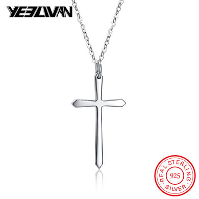 New Brand Polished Religion Cross Necklaces & Pendants Vintage Authenticate 925 Sterling Silver Jewelry Best Friend Box Gifts