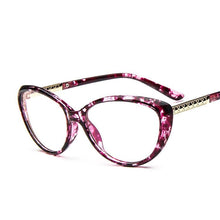 Carica l&#39;immagine nel visualizzatore di Gallery, Occhiali da vista da donna di marca Montatura per occhiali Occhiali da vista Cat Eye Occhiali anti-fatica per computer Occhiali trasparenti Oculos