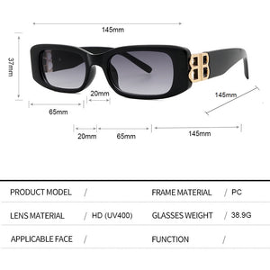 Brand Women's Sunglasses BB Classic 2023Men's Sun glasses UV400 Ins Travel Sports Square Retro Rectangle Sunglasses