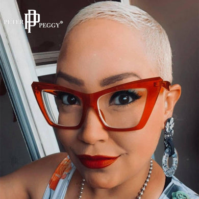 Cat Eye Anti Blue Light Glasses Vintage Square Clear Lens Computer Glasses Candy Color Black Leopard Thine Frame Eyewear