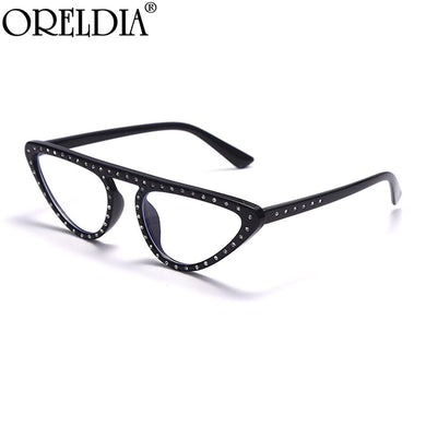 Cat Eye Anti-Blue Light Optical Glasses 2023 Women Men Small Frames Diamond Computer Glasses Female Can Wear Myopia Eyewear