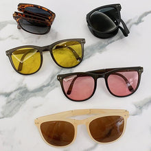 Load image into Gallery viewer, Cat Eye Folding Sunglasses Women 2023 Brand Designer Portable Travel Sun Glasses Night Vision Driving Mirror Eyewear