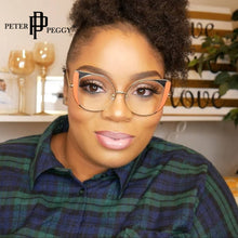 Load image into Gallery viewer, Cat Eye Glasses Women Eyeglasses Metal Frames Prescription Myopia Spectacle Frames Ladies Daily Eyewear