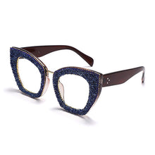 Load image into Gallery viewer, Cat Eye Glitter Glasses Frames Women  Diamond Sunglasses Clear Lens Shiny Rhinestone Eyewear Optical Frames