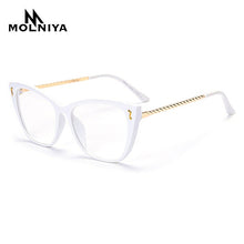 Carica l&#39;immagine nel visualizzatore di Gallery, Cat Eye Metal Glasses Frame Woman Leopard Glasses Frames Transparent Color Optics Glasses Frame Unisex