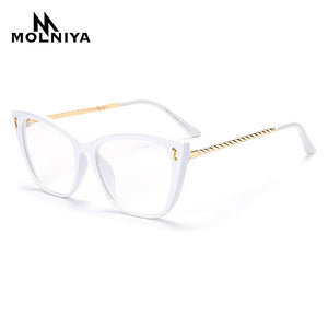 Cat Eye Metal Glasses Frame Woman Leopard Glasses Frames Transparent Color Optics Glasses Frame Unisex