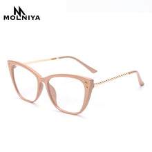 Carica l&#39;immagine nel visualizzatore di Gallery, Cat Eye Metal Glasses Frame Woman Leopard Glasses Frames Transparent Color Optics Glasses Frame Unisex