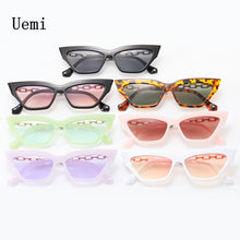 Carica l'immagine nel visualizzatore di Gallery, Cat Eye Sunglasses For Women  Sun Glasses Vintage Trending Female Metal Chain Temples Small Frame Shades UV400