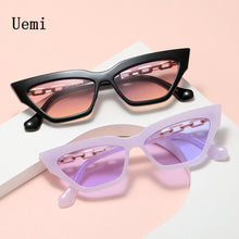 Carica l'immagine nel visualizzatore di Gallery, Cat Eye Sunglasses For Women  Sun Glasses Vintage Trending Female Metal Chain Temples Small Frame Shades UV400