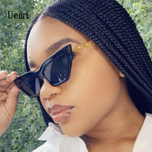 Carica l'immagine nel visualizzatore di Gallery, Cat Eye Sunglasses For Women  Sun Glasses Vintage Trending Female Metal Chain Temples Small Frame Shades UV400