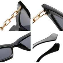 Carica l'immagine nel visualizzatore di Gallery, Cat Eye Sunglasses For Women  Sun Glasses Vintage Trending Female Metal Chain Temples Small Frame Shades UV400
