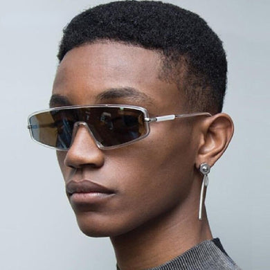 Cat Eye Sunglasses Oversize Men Women One Pieces Flat Top Mirror Gradient Lens  Designer Eyewear UV400 Glasses Shades