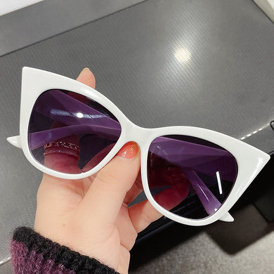 Cat Eye Sunglasses Woman Big Frame Cat Sun Glasses Female Retro Shades UV400 Black White Color Oculos De Sol