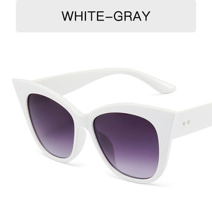 Cat Eye Sunglasses Woman Big Frame Cat Sun Glasses Female Retro Shades UV400 Black White Color Oculos De Sol
