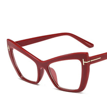 Load image into Gallery viewer, Cat Eye Sunglasses Women Brand Designer Flat Lights Personality Frames T-Cat Eyes Sun Glasses For Men Okulary