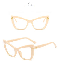 Load image into Gallery viewer, Cat Eye Sunglasses Women Brand Designer Flat Lights Personality Frames T-Cat Eyes Sun Glasses For Men Okulary