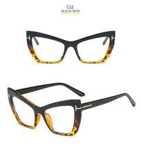 Load image into Gallery viewer, Cat Eye Sunglasses Women Brand Designer Flat Lights Personality Frames T-Cat Eyes Sun Glasses For Men Okulary