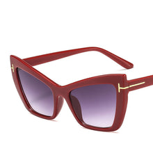 Load image into Gallery viewer, Cat Eye Sunglasses Women Brand Designer Flat Lights Personality Frames T-Cat Eyes Sun Glasses For Men Okulary