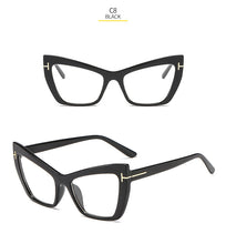Load image into Gallery viewer, Cat Eye Sunglasses Women Brand Designer Flat Lights Personality Frames T-Cat Eyes Sun Glasses For Men Okulary