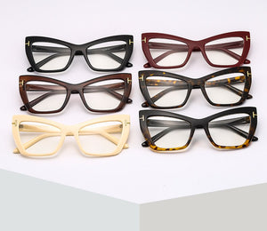Cat Eye Sunglasses Women Brand Designer Flat Lights Personality Frames T-Cat Eyes Sun Glasses For Men Okulary