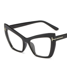 Load image into Gallery viewer, Cat Eye Sunglasses Women Brand Designer Flat Lights Personality Frames T-Cat Eyes Sun Glasses For Men Okulary