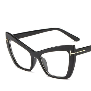 Cat Eye Sunglasses Women Brand Designer Flat Lights Personality Frames T-Cat Eyes Sun Glasses For Men Okulary