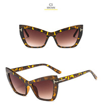 Load image into Gallery viewer, Cat Eye Sunglasses Women Brand Designer Flat Lights Personality Frames T-Cat Eyes Sun Glasses For Men Okulary