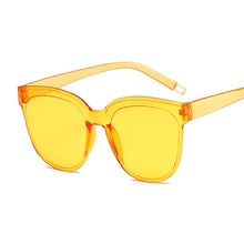 Load image into Gallery viewer, Cat Eye Sunglasses Women One-piece Rimless Design Sunglasses Female Transparent Colorful Jelly Frame Oculos UV400