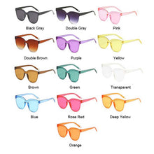 Load image into Gallery viewer, Cat Eye Sunglasses Women One-piece Rimless Design Sunglasses Female Transparent Colorful Jelly Frame Oculos UV400