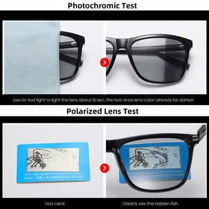 Change Color Photochromic Sunglasses Men Polarized Chameleon Glasses Male Sun Glasses Day Night Vision Driving Eyewear Gafas