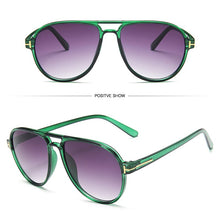 Load image into Gallery viewer, Classic Double Beam Large Frame toad glasses retro round t word sunglasses for male pilots sunglasses