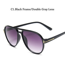 Load image into Gallery viewer, Classic Double Beam Large Frame toad glasses retro round t word sunglasses for male pilots sunglasses