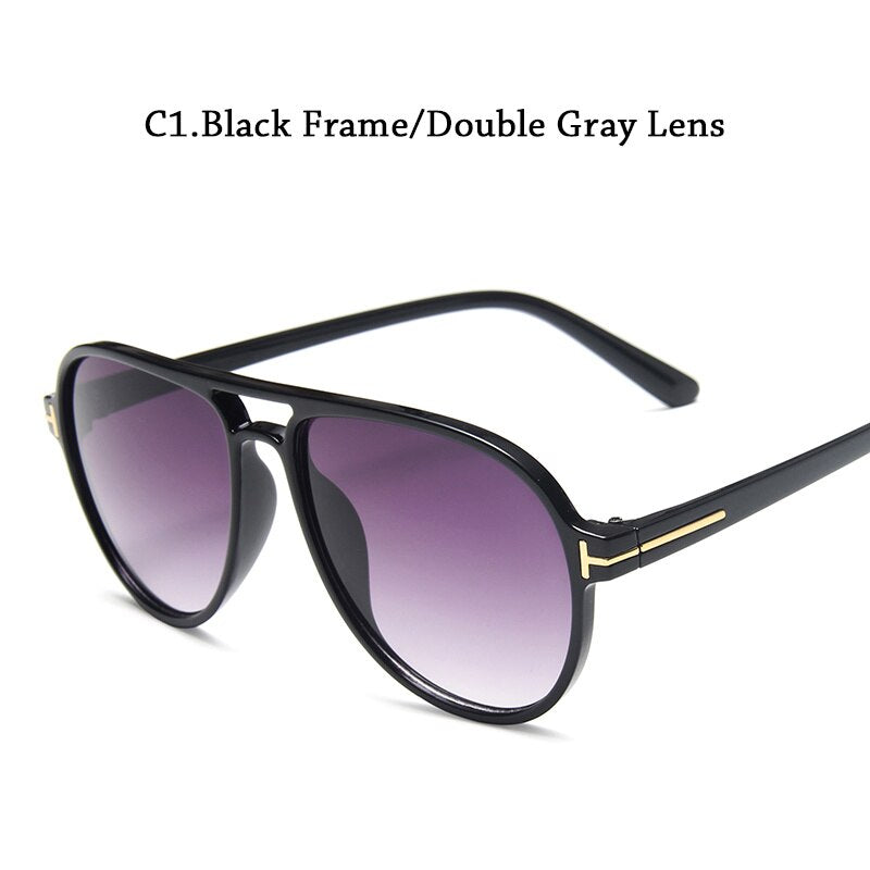 Classic Double Beam Large Frame toad glasses retro round t word sunglasses for male pilots sunglasses