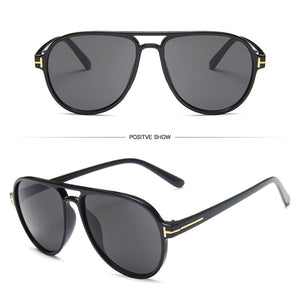 Classic Double Beam Large Frame toad glasses retro round t word sunglasses for male pilots sunglasses