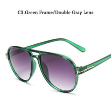 Load image into Gallery viewer, Classic Double Beam Large Frame toad glasses retro round t word sunglasses for male pilots sunglasses