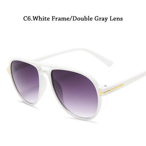Classic Double Beam Large Frame toad glasses retro round t word sunglasses for male pilots sunglasses