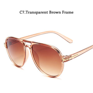 Classic Double Beam Large Frame toad glasses retro round t word sunglasses for male pilots sunglasses