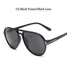 Load image into Gallery viewer, Classic Double Beam Large Frame toad glasses retro round t word sunglasses for male pilots sunglasses