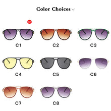 Load image into Gallery viewer, Classic Double Beam Large Frame toad glasses retro round t word sunglasses for male pilots sunglasses