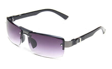 Load image into Gallery viewer, Classic Rimless Metal Sunglasses Men Retro Brand Sport Sunglasses Double Bridge Gradient Grey Lenses Driving Fishing Glasses